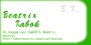 beatrix kabok business card